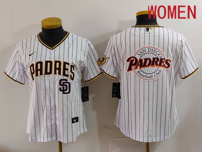 Women San Diego Padres Blank White Stripe Game 2024 Nike MLB Jersey style 6